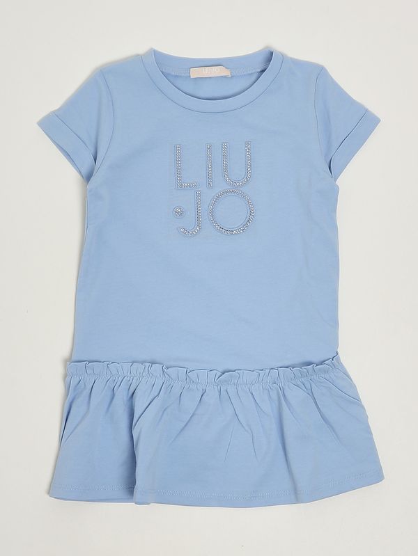 Abito bambina in cotone stretch Azzurro Liu Jo