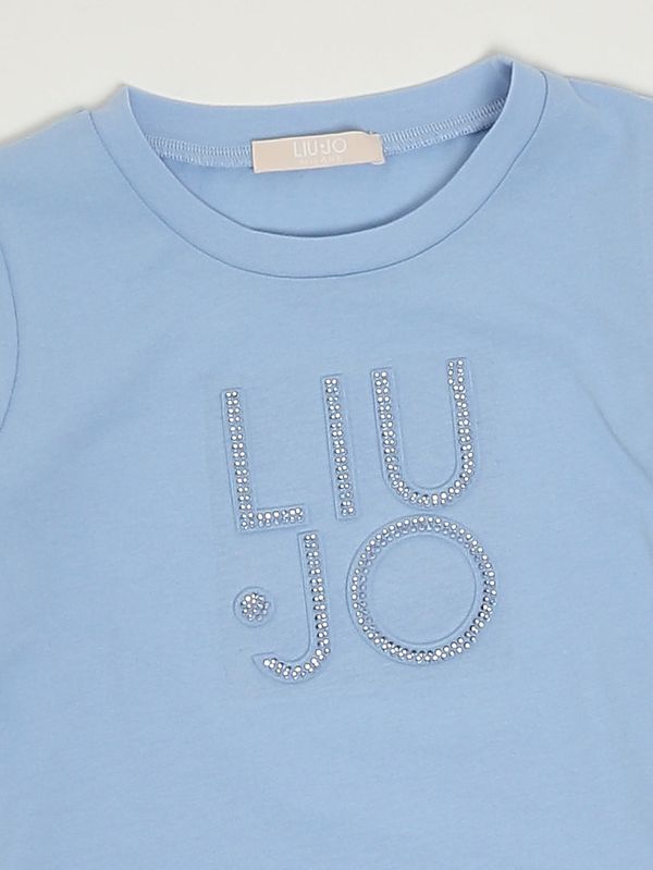 3. Mädchenkleid aus Stretch-Baumwolle Hellblau Liu Jo ka6112js003