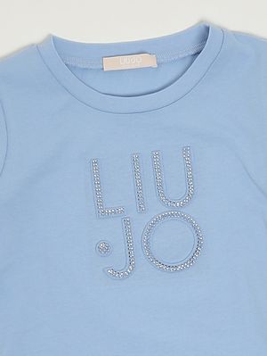 3. Mädchenkleid aus Stretch-Baumwolle Hellblau