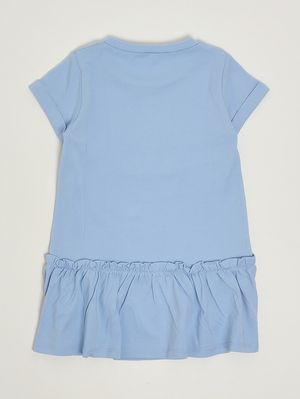 2. Mädchenkleid aus Stretch-Baumwolle Hellblau