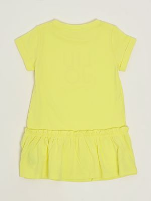 2. Vestido de niña de algodón elástico Amarillo