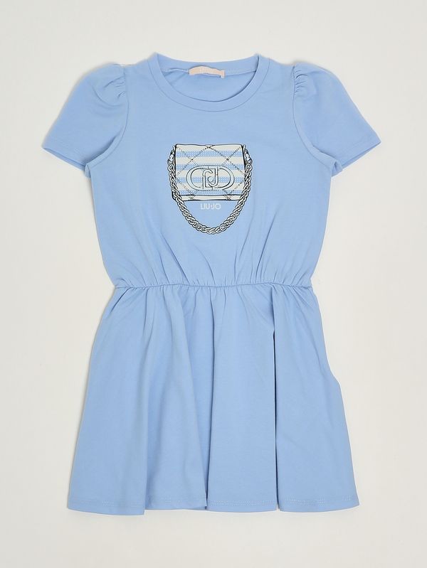 1. Vestido de niña de algodón elástico. Azul Liu Jo ka6113js003