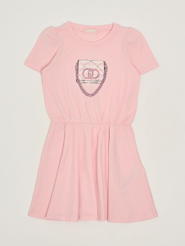 Robe pour fille en coton stretch Rose Liu Jo