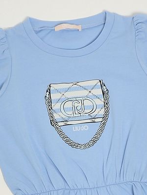 3. Vestido de niña de algodón elástico. Azul