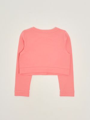 2. Mädchenjacke aus Stretch-Baumwoll-Sweatshirtstoff Koralle