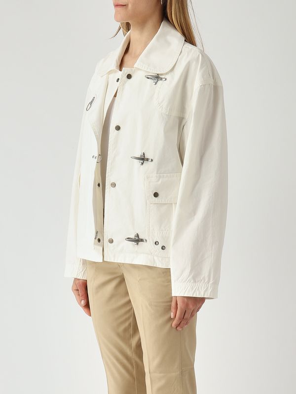 3. Giacca donna in misto cotone Bianco Fay naw1152380tzb4