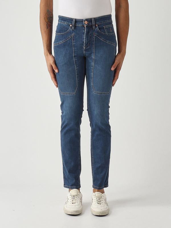 1. Jean homme John en coton stretch Bleu moyen foncé Jeckerson pe26juppa077john001