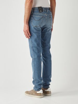 3. Herrenjeans John aus Stretch-Baumwolle Mittelblau