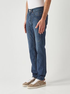 2. Herrenjeans John aus Stretch-Baumwollmischung Mittelblau Basic