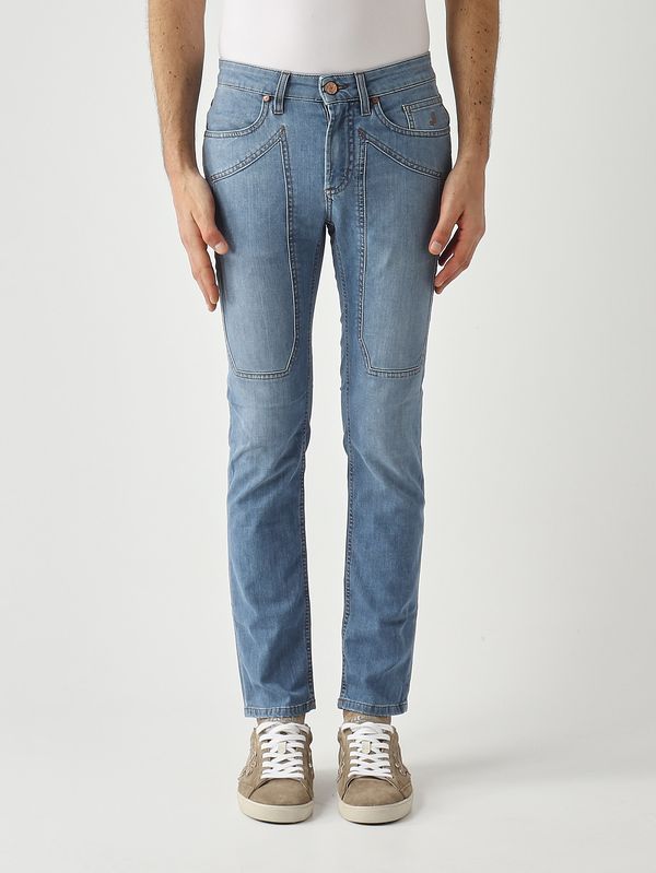1. Jeans uomo James skinny-fit in denim cross 8,75 OZ Blu Bleach Basic Jeckerson pe26juppa100james001