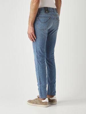 3. Jeans uomo James skinny-fit in denim cross 8,75 OZ Blu Bleach Basic