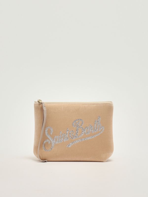 1. Aline-Pochette aus Samt Beige MC2 Saint Barth ali0014