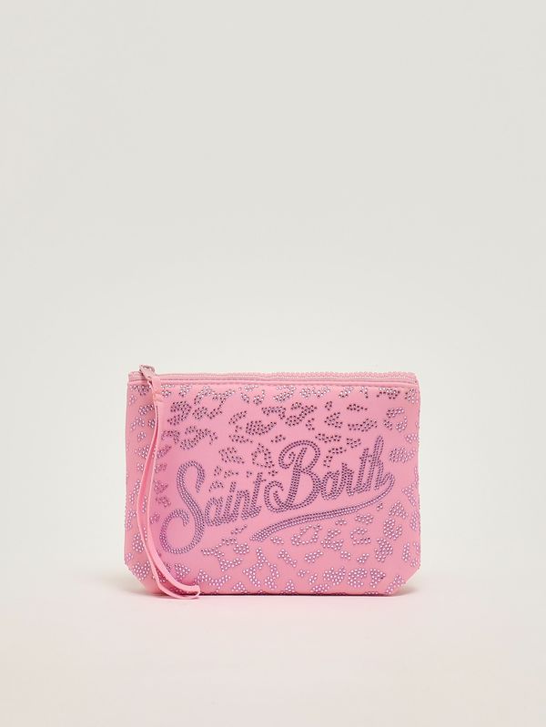 1. Bolso de mano Aline de neopreno con pedrería Rosa MC2 Saint Barth ali0032