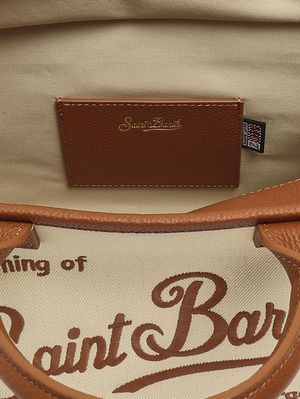 3. Bolso de mujer Vanity Medium de lona de algodón y piel Lona y piel granulada 1019 con relieve