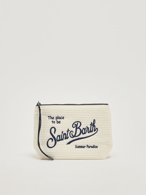 1. Pochette Aline Waffle en coton Ivoire MC2 Saint Barth ali0050