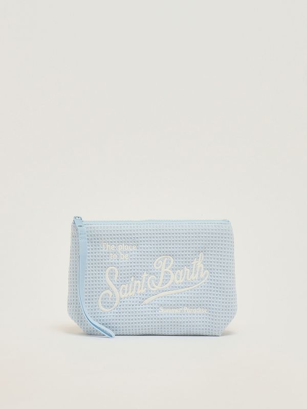 Aline Waffle Pochette aus Baumwolle Celeste MC2 Saint Barth