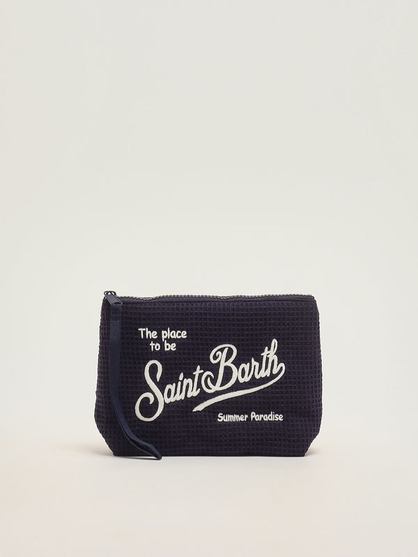 Aline Waffle Pochette aus Baumwolle Blau MC2 Saint Barth