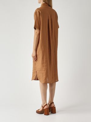 4. Vestido de lino para mujer Canela