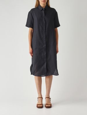 1. Vestido de lino para mujer Azul marino