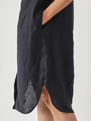 5. Vestido de lino para mujer Azul marino