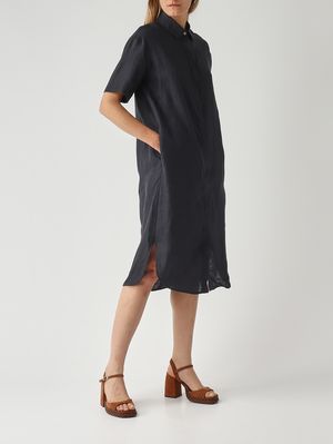 2. Vestido de lino para mujer Azul marino