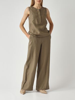 2. Women's linen trousers Military