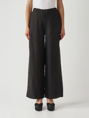 1. Women's linen trousers Black