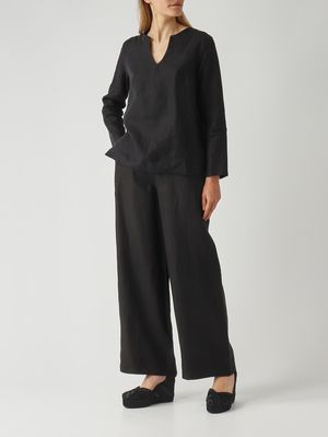 2. Women's linen trousers Black