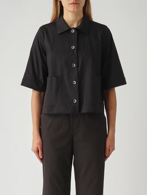1. Damenbluse aus Funktionsmaterial Schwarz