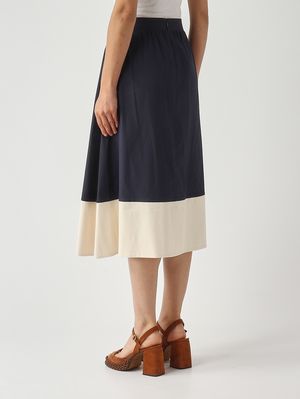 4. Women's skirt in technical fabric Navy-White