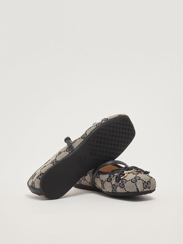 4. Girls' canvas ballet flats Beige-Blue Gucci 856590hwk20