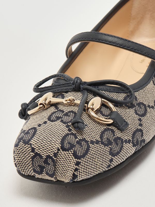 6. Girls' canvas ballet flats Beige-Blue Gucci 856590hwk20