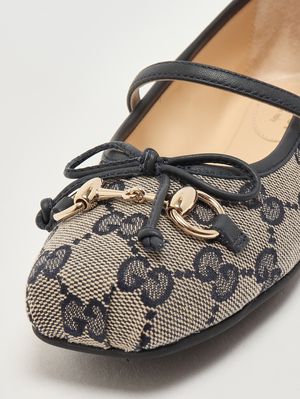 6. Girls' canvas ballet flats Beige-Blue