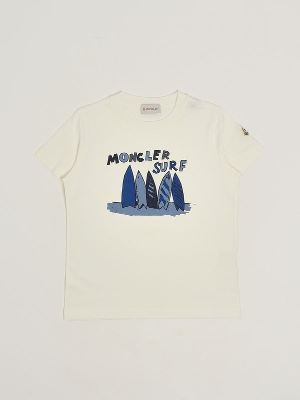 Baumwoll-T-Shirt für Jungen Sahne Moncler