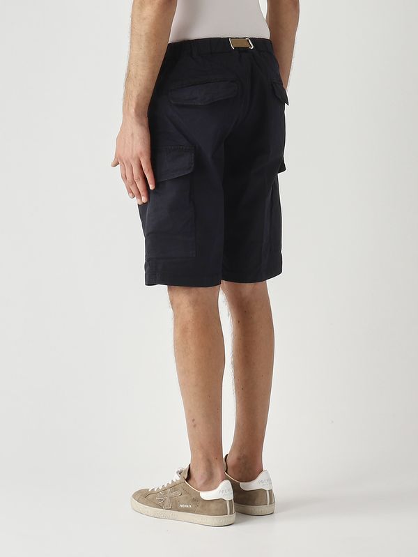 3. Bermuda uomo SU50 Kurt in rasatello di cotone stretch Navy White sand 26su5083