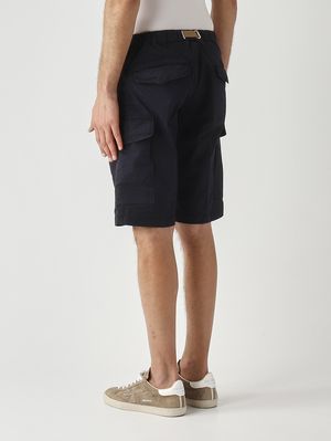 3. Bermuda uomo SU50 Kurt in rasatello di cotone stretch Navy