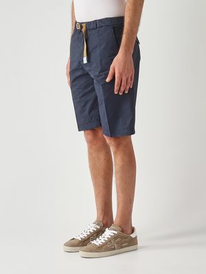 2. Bermuda homme SU51 Kevin en satin de coton stretch Bleu