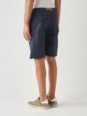 3. Bermuda homme SU51 Kevin en satin de coton stretch Bleu