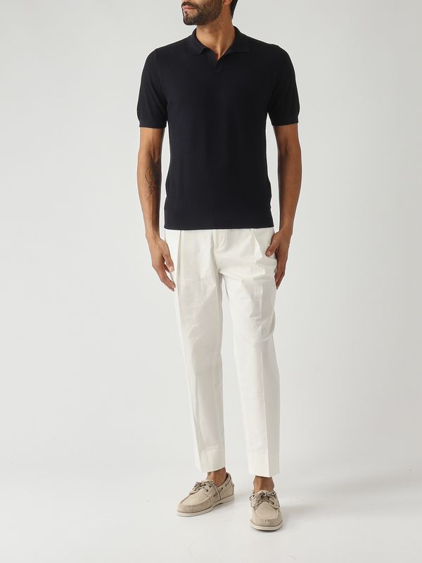 2. Polo uomo in seta e cotone Navy Gran Sasso 4317116221