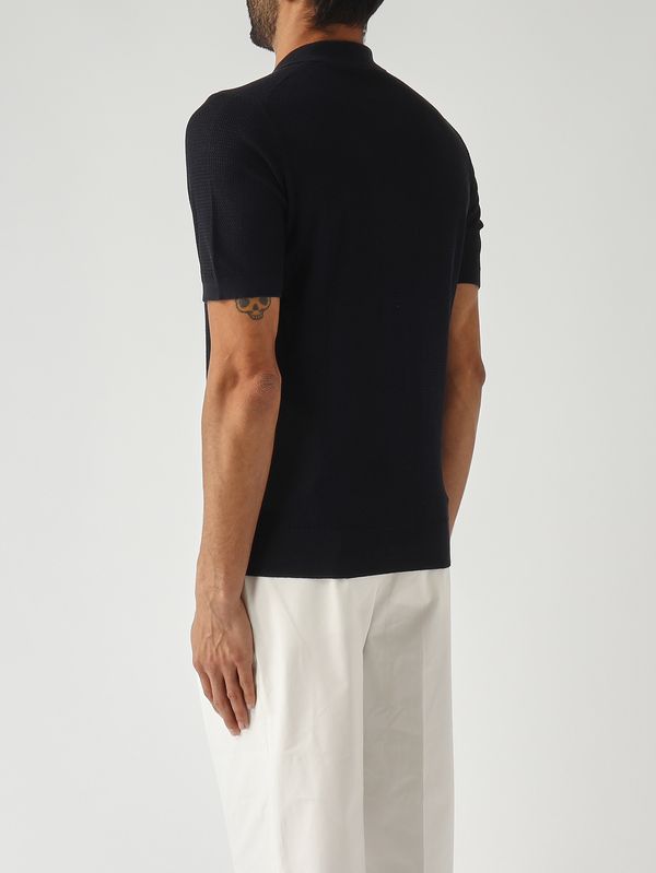 4. Polo uomo in seta e cotone Navy Gran Sasso 4317116221