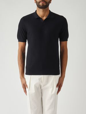1. Polo uomo in seta e cotone Navy