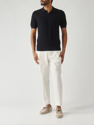 2. Polo uomo in seta e cotone Navy