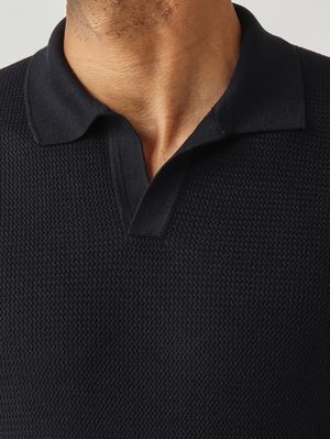 5. Polo uomo in seta e cotone Navy