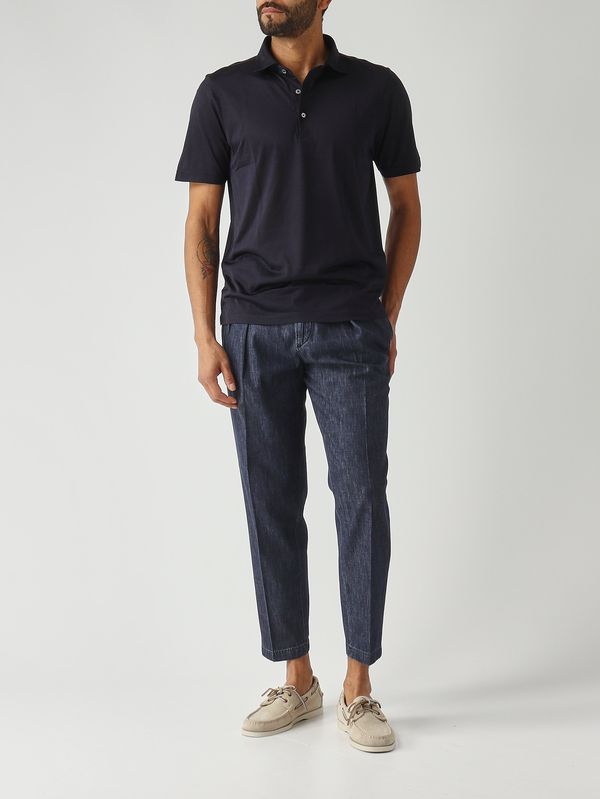 2. Polo uomo in seta Blu Navy Gran Sasso 6010378311