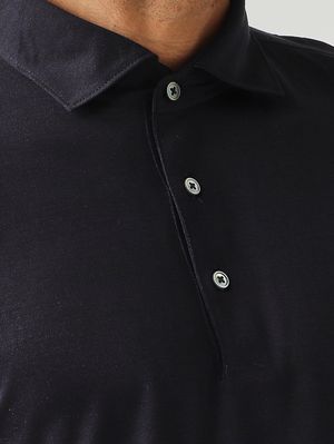 5. Polo uomo in seta Blu Navy