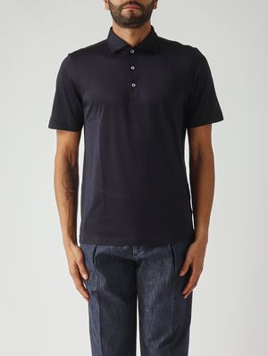 1. Polo uomo in seta Blu Navy
