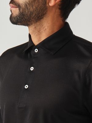 4. Polo uomo in seta Nero