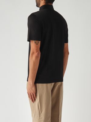 3. Polo uomo in seta Nero