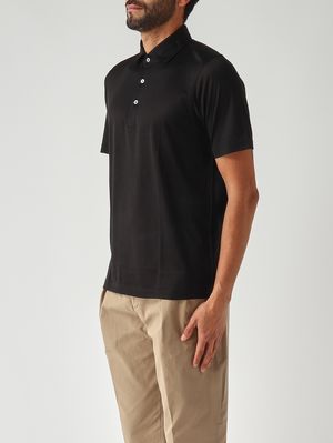 2. Polo uomo in seta Nero