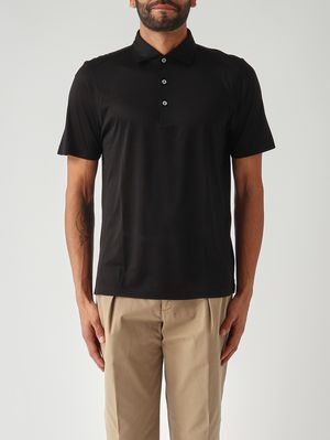 1. Polo uomo in seta Nero